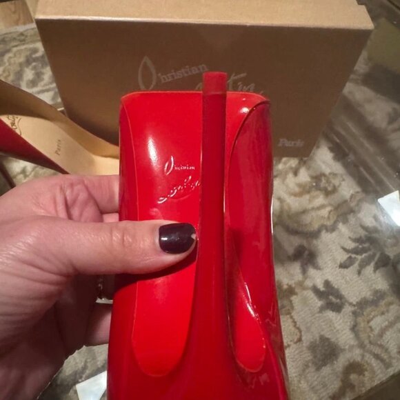New Christian Louboutin Kate 100 Red Patent Heels w/ Receipt - Picture 9 of 11
